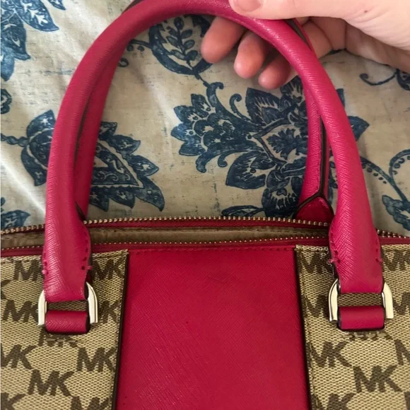 Michael Kors Tan and Pink Tote Bag - Picture 3 of 6